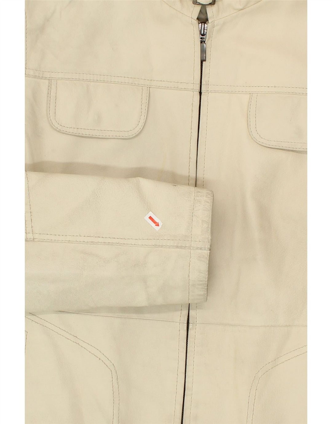 CONBIPEL Womens Hooded Leather Jacket IT 46 Large Beige Leather Vintage Conbipel and Second-Hand Conbipel from Messina Hembry 
