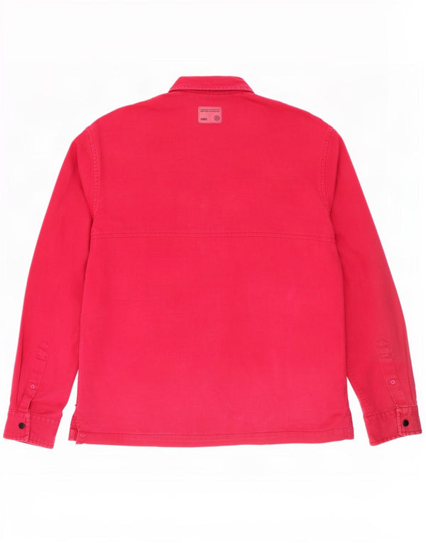 Jack & Jones Camicia di jeans da uomo in cotone rosa medio