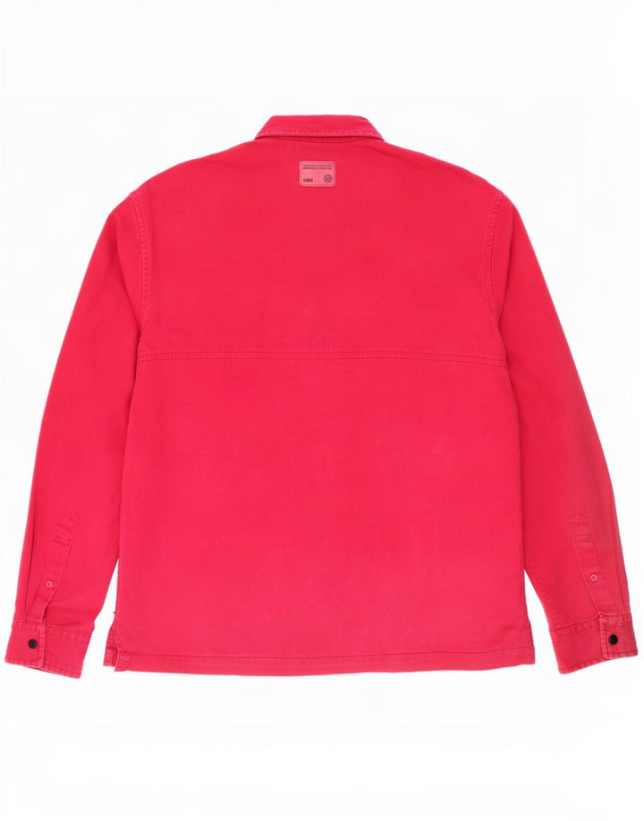 Jack & Jones Camicia di jeans da uomo in cotone rosa medio