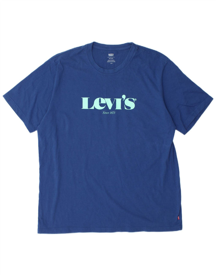 T-shirt grafica rilassata da uomo LEVI'S Top grande blu navy