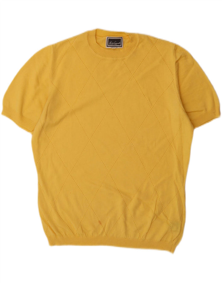 Maglione maglione girocollo da donna Luisa Spagnoli UK 14 giallo medio