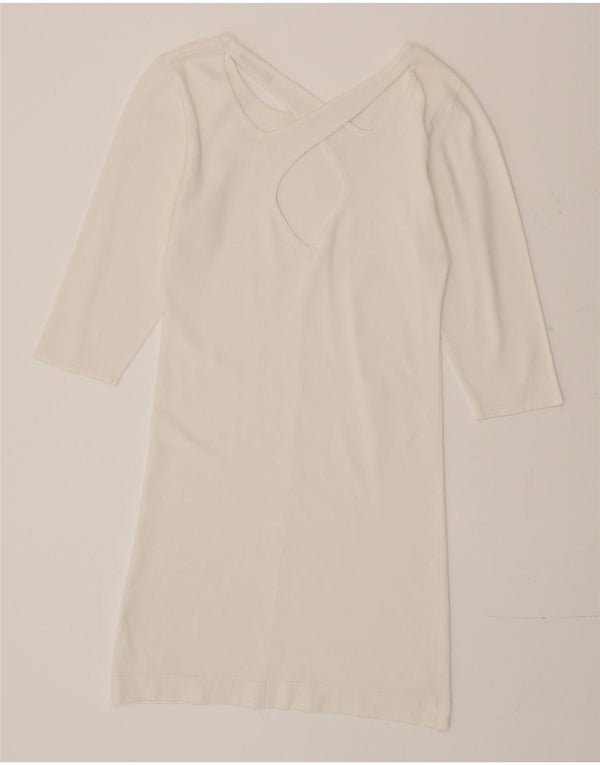 Abito aderente da donna con maniche a 3/4 Guess UK 14 Large Bianco