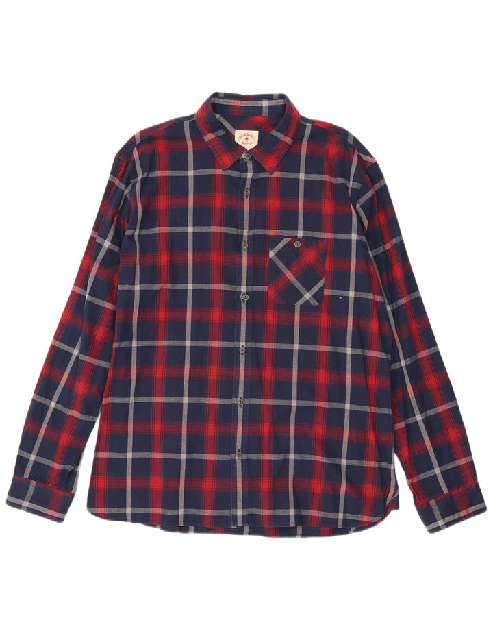Camicia da uomo Brooks Brothers 2XL in cotone a quadri blu navy