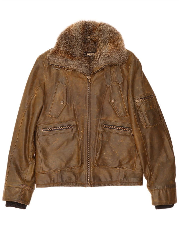 Giacca in pelle da uomo Imperial UK 42 XL in pelle marrone