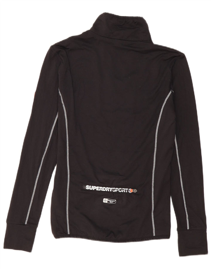 Top da tuta da uomo con grafica pullover con zip e collo grafico Superdry, colore nero medio