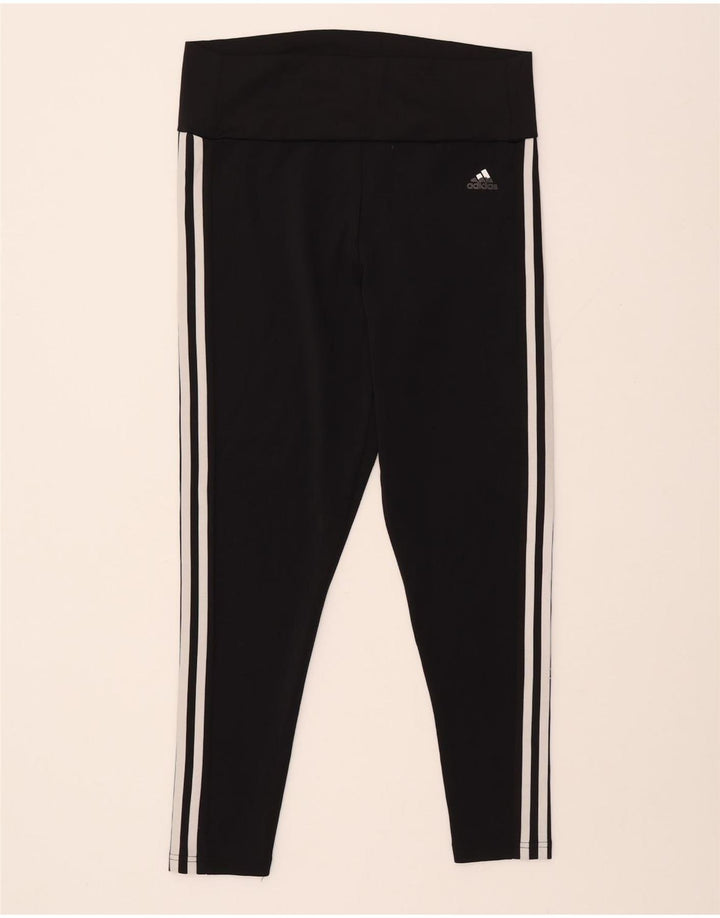 Leggings ADIDAS Aeroready da donna UK 16/18 Large Nero Poliestere
