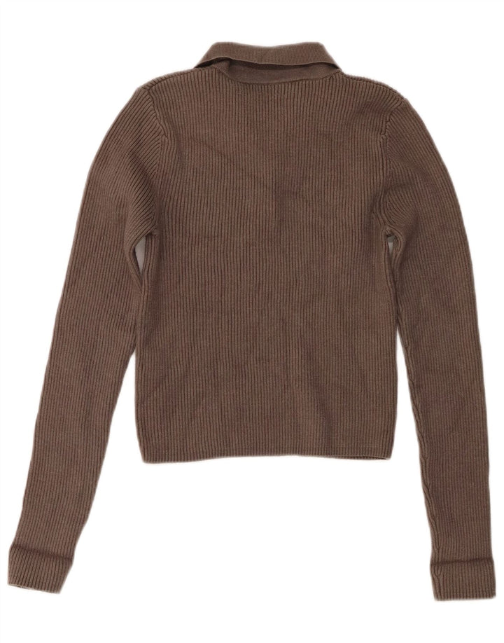 Maglione maglione collo alto da donna Zara UK 12 Viscosa grigio medio