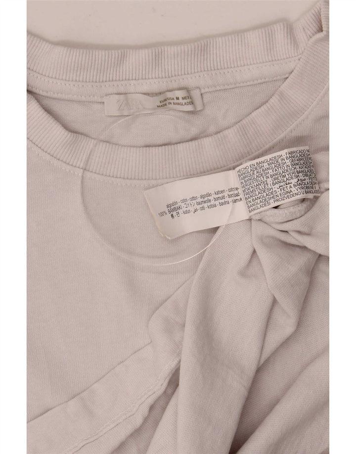 Top in camicetta a pipistrello da donna Zara UK 14 cotone bianco medio