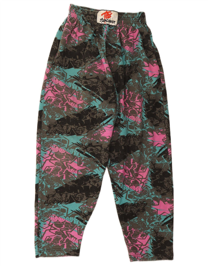 Pantaloni da tuta vintage da donna UK 16 grandi retrò multicolore