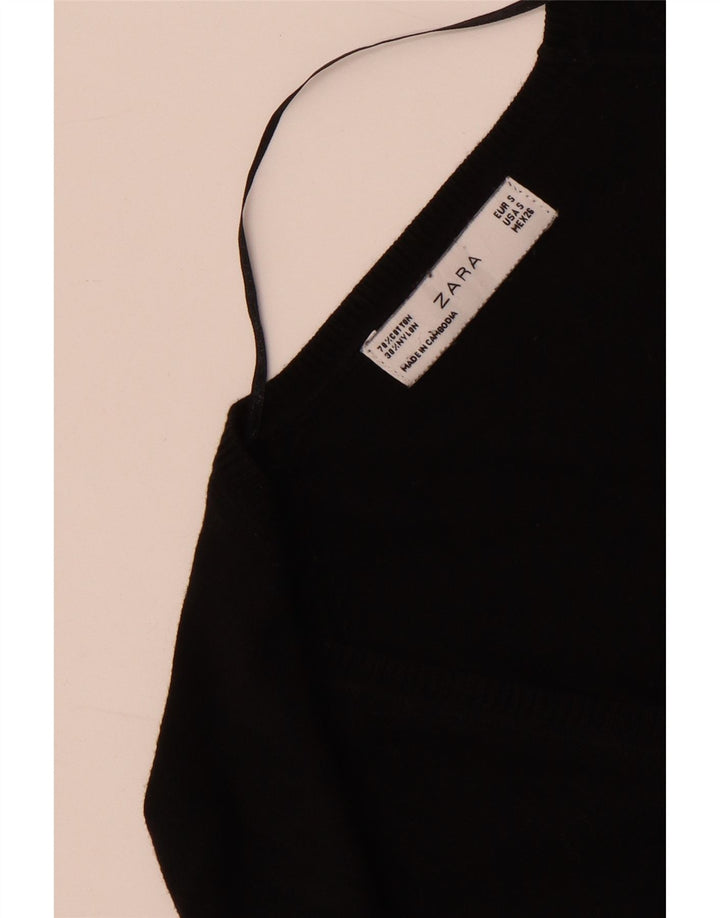 Maglione cardigan da donna Zara UK 10 piccolo cotone nero