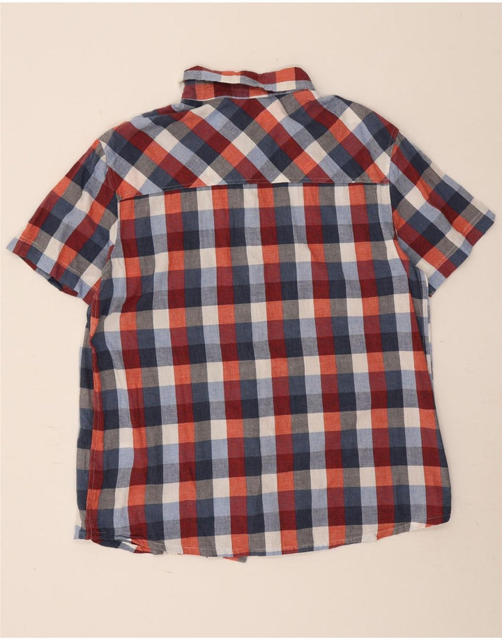 Mountain Warehouse Camicia da uomo a maniche corte grande in cotone a quadri multicolore