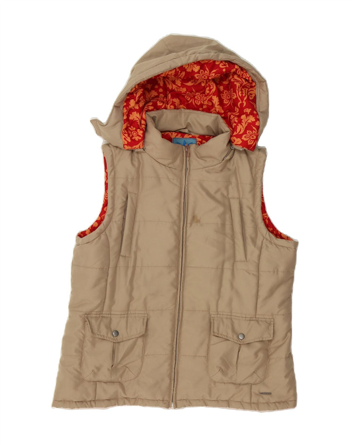 PACO Womens Hooded Padded Gilet UK 18 XL Beige Polyester Vintage Paco and Second-Hand Paco from Messina Hembry 