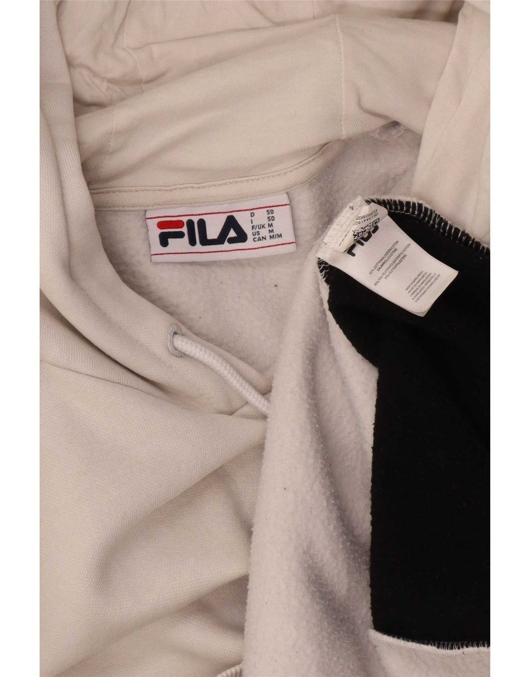 Felpa con cappuccio da uomo Fila in cotone color block bianco medio