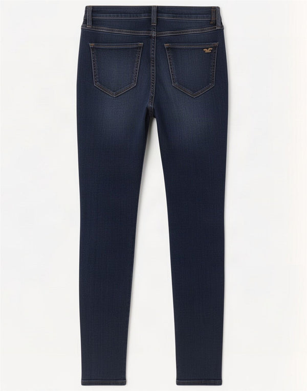 Hollister Jeans legging a vita alta da donna US 5 Small W27 L26 Blu Cotone