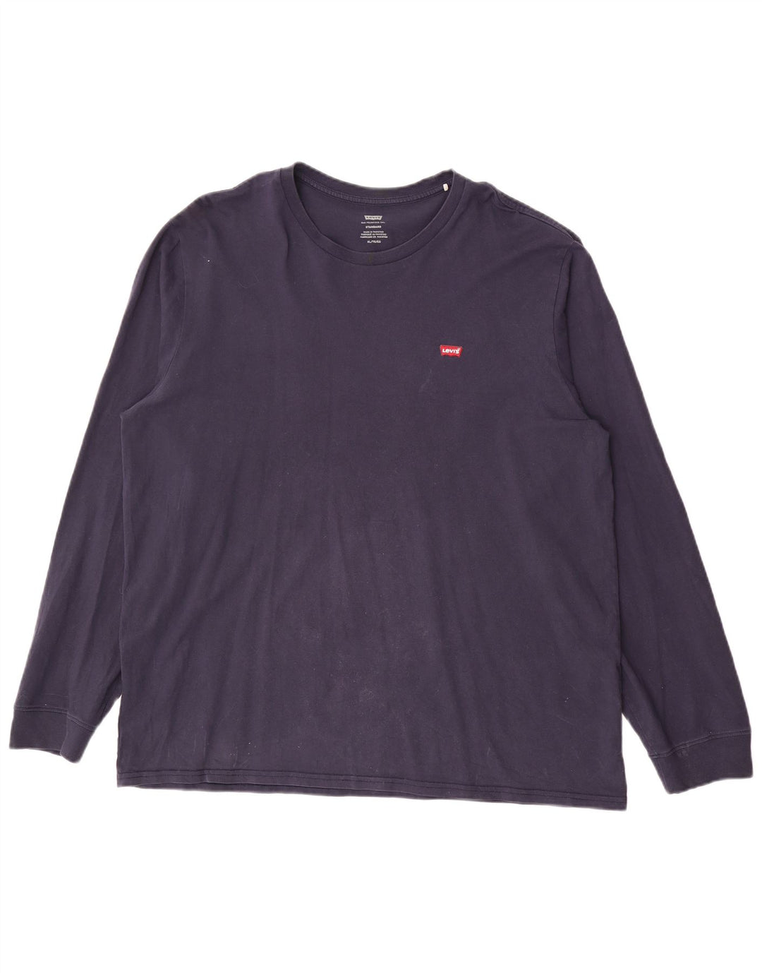Levi's Maglia da uomo con vestibilità standard, manica lunga, XL, cotone blu navy