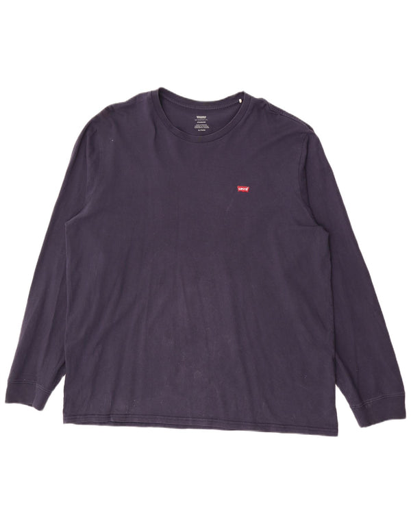 Levi's Maglia da uomo con vestibilità standard, manica lunga, XL, cotone blu navy