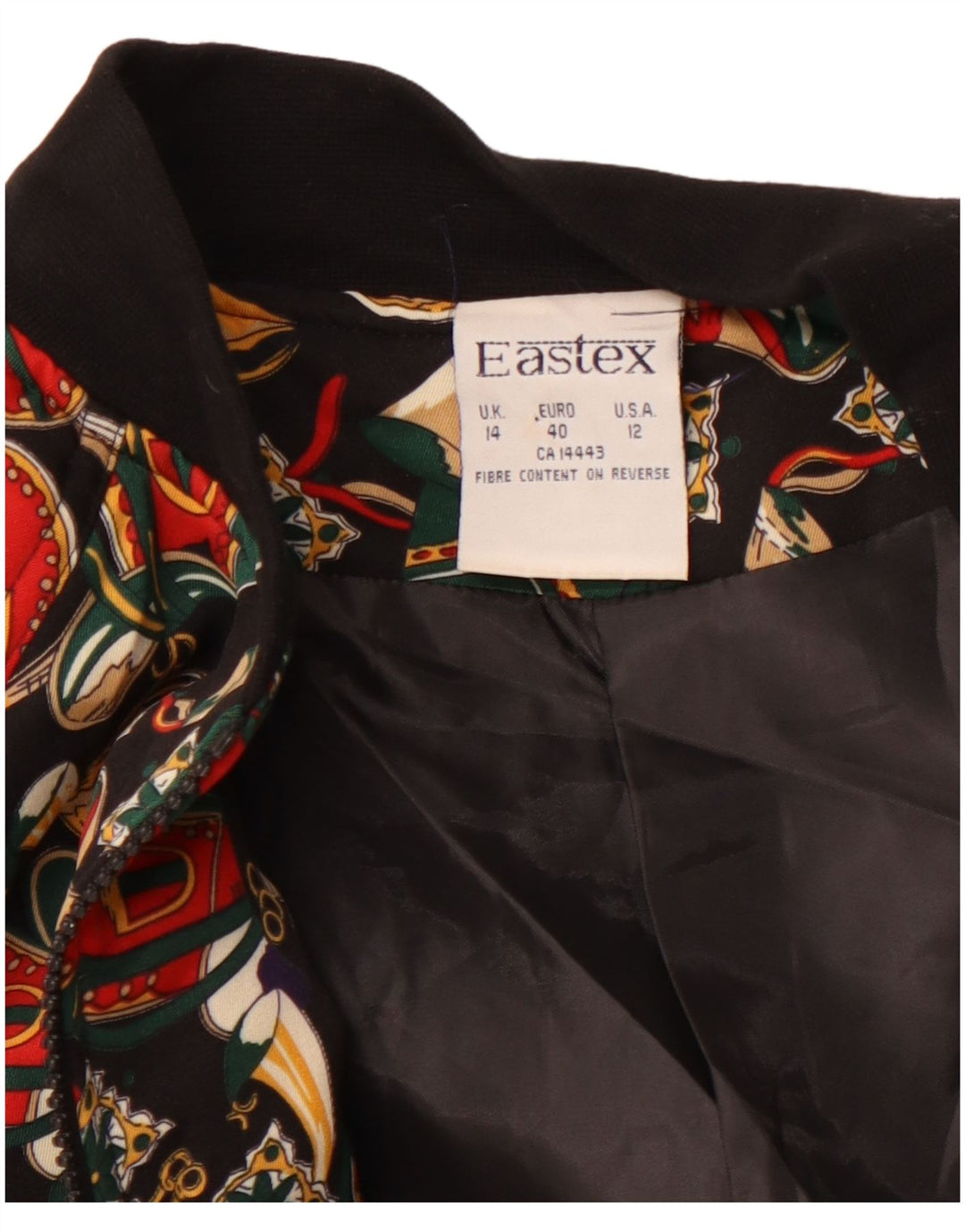 Giacca bomber grafica oversize da donna EASTEX UK 14 grande poliestere nero