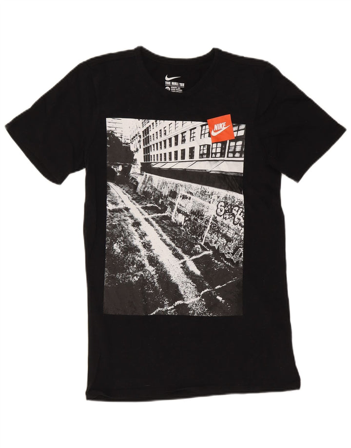 NIKE Mens Athletic Cut Graphic T-Shirt Top XS Black Cotton Vintage Nike and Second-Hand Nike from Messina Hembry 