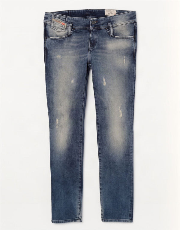 Diesel Womens Matic Distressed Slim Jeans W28 L32 Blue Cotton