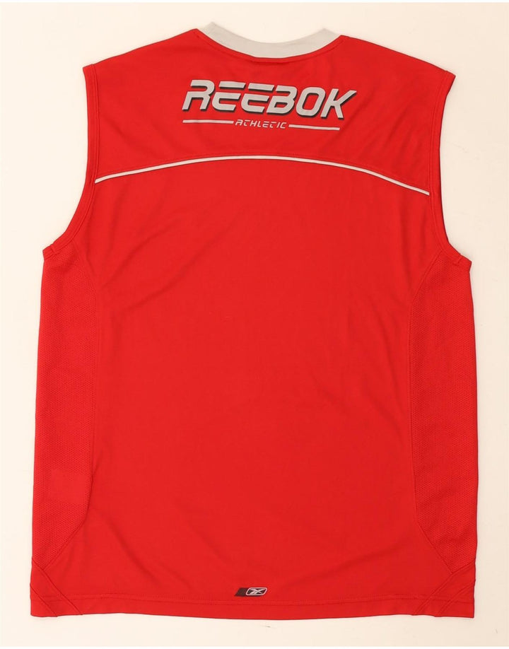 Canotta Reebok da uomo rosso medio in poliestere