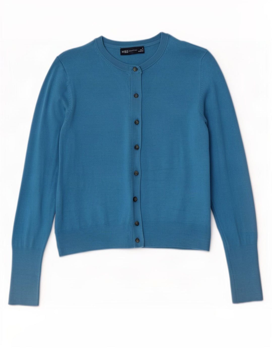 Maglione cardigan corto da donna Marks & Spencer UK 10 piccolo viscosa turchese
