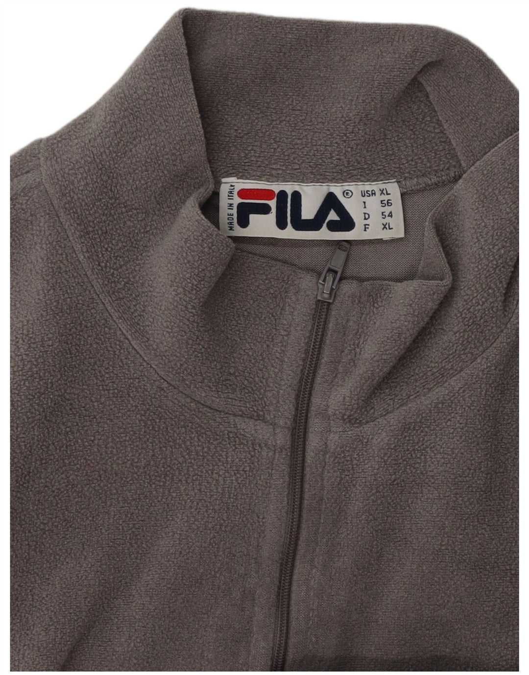 Maglione in pile da uomo FILA con zip e collo XL grigio