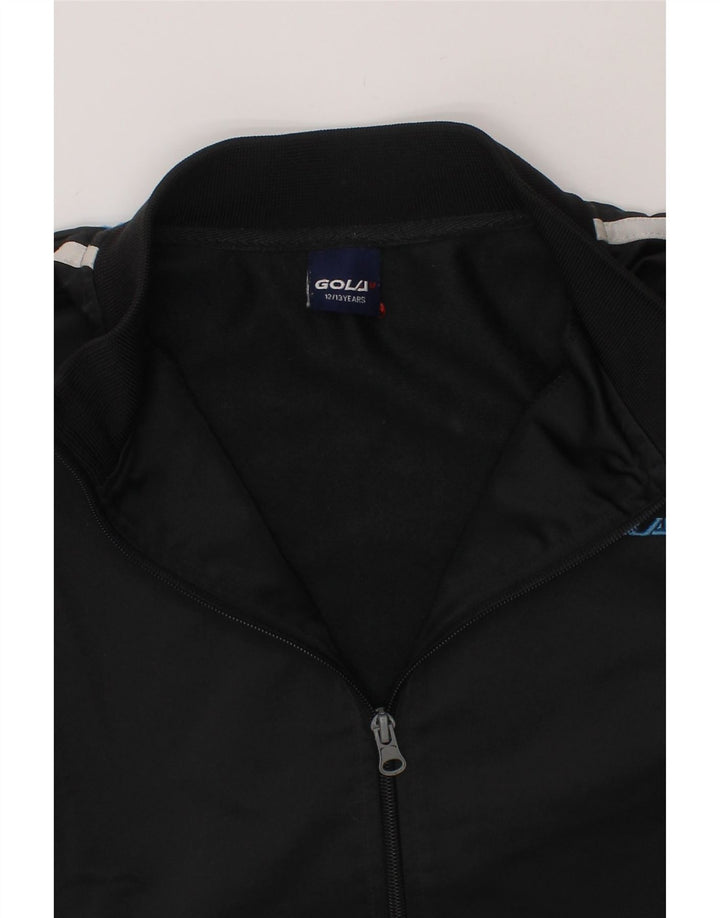 GOLA Boys Tracksuit Top Jacket 12-13 Years Black Polyester Vintage Gola and Second-Hand Gola from Messina Hembry 