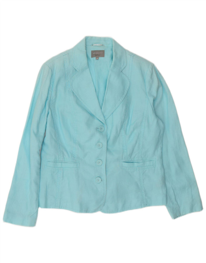 Giacca blazer da donna a 4 bottoni Per Una UK 18 XL Lino blu