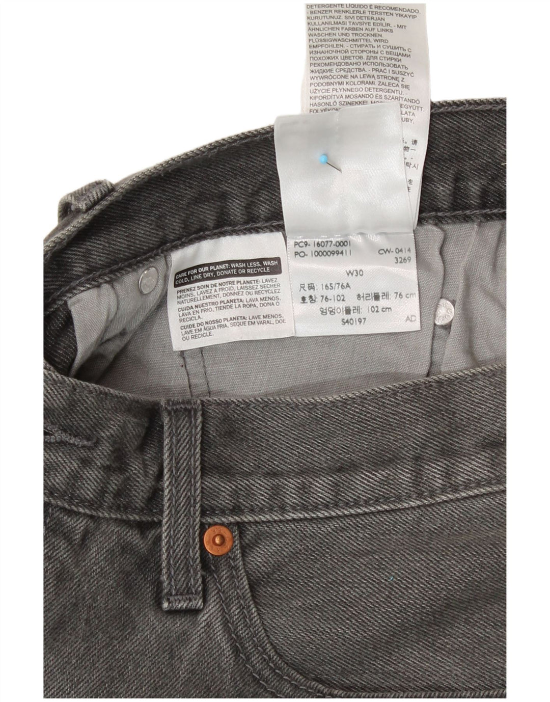 Pantaloncini di jeans Levi's 501 da donna W30 Grigio medio