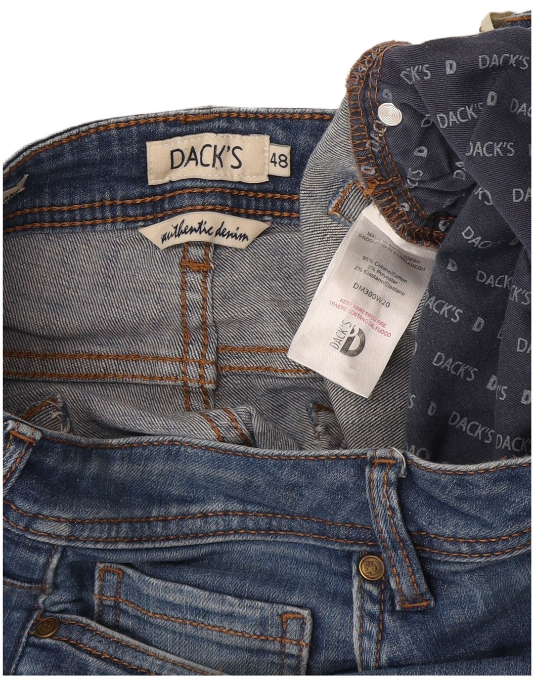 Jeans crop slim da donna di Dack IT 48 XL W32 L26 cotone blu