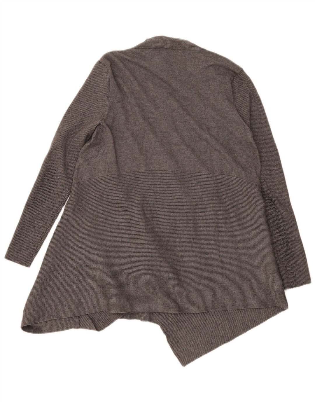 Maglione cardigan aperto asimmetrico da donna Zara UK 12 Viscosa grigio medio
