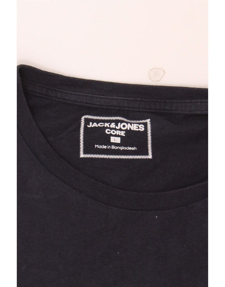 JACK & JONES Mens T-Shirt Top Large Navy Blue Cotton Vintage Jack & Jones and Second-Hand Jack & Jones from Messina Hembry 
