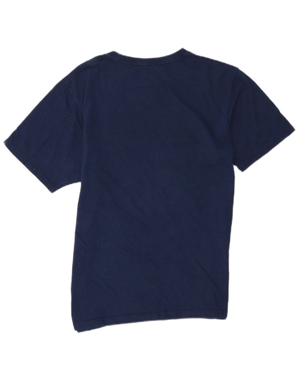 T-shirt grafica da uomo Adidas Top grande in cotone blu navy