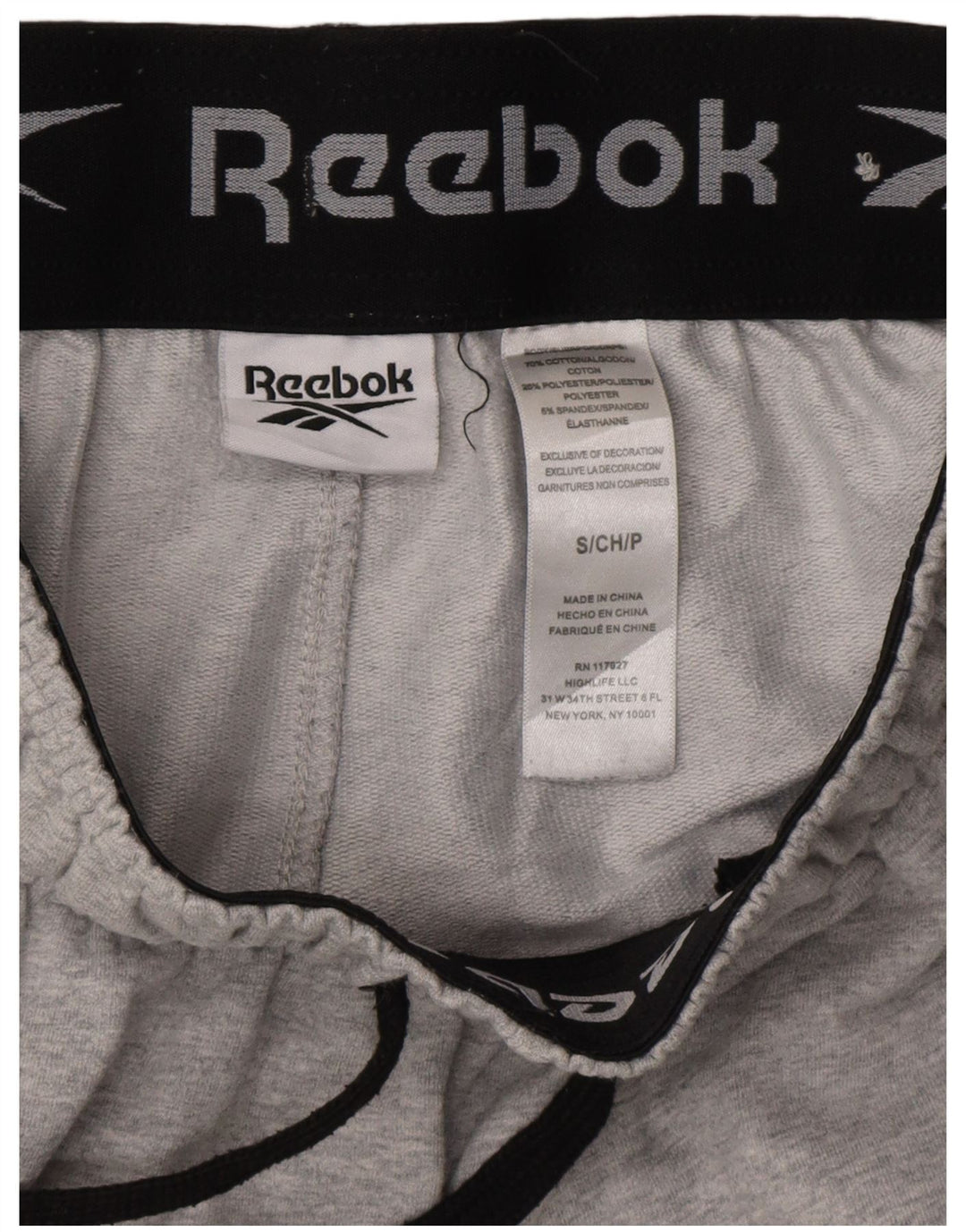 Pantaloni da tuta da uomo Reebok Joggers Small in cotone grigio
