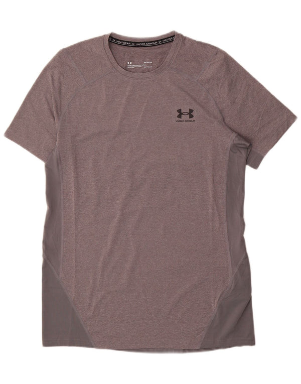 Maglietta Under Armour da uomo Heat Gear Top in poliestere chiazzato grigio medio