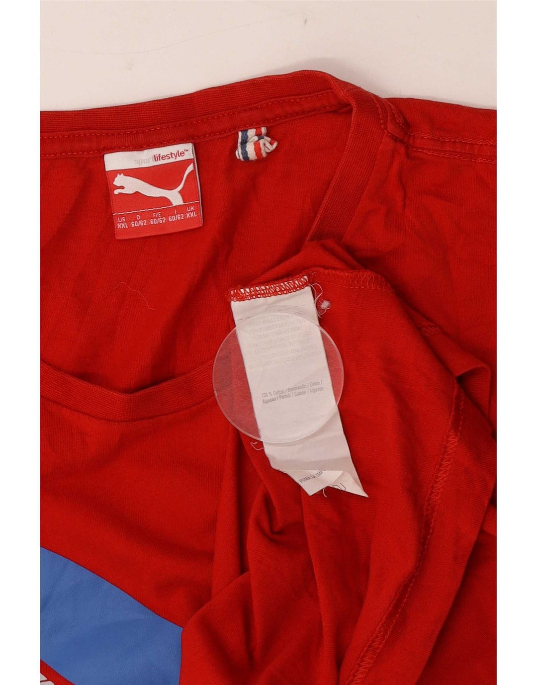 T-shirt grafica da uomo Puma Top 2XL in cotone rosso