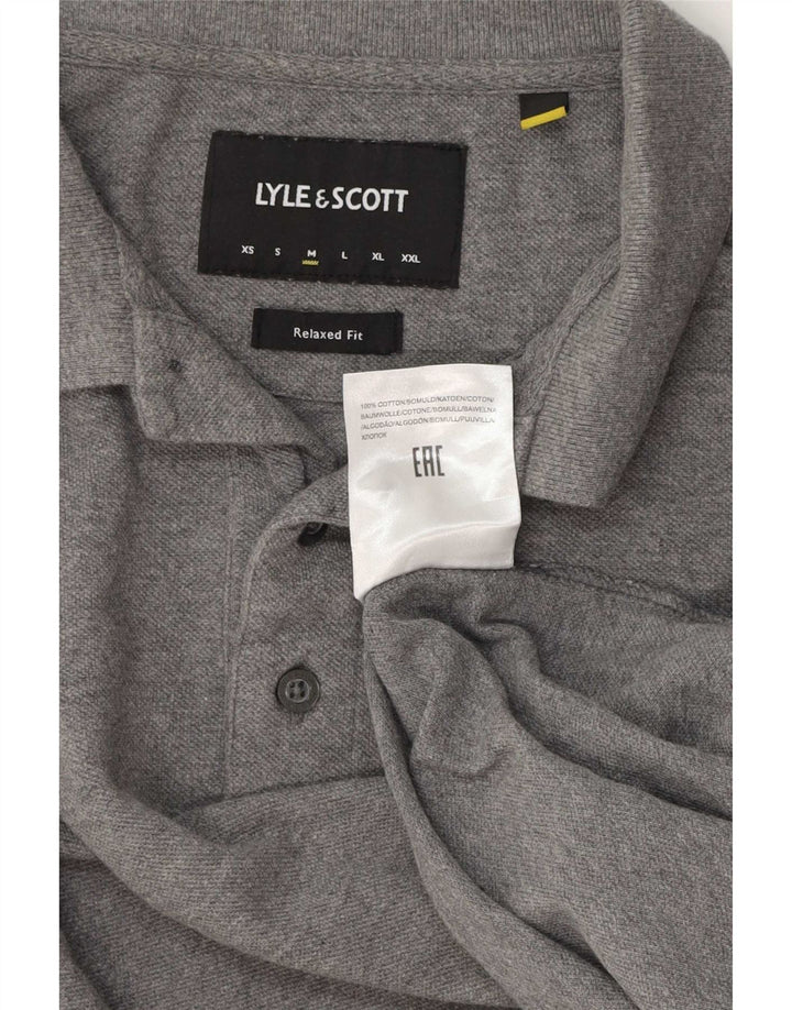 Polo da uomo Lyle & Scott dalla vestibilità rilassata, cotone color block grigio medio