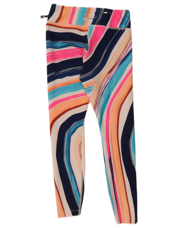 Leggings Nike Dri Fit da donna UK 8 Small Poliestere a righe multicolore