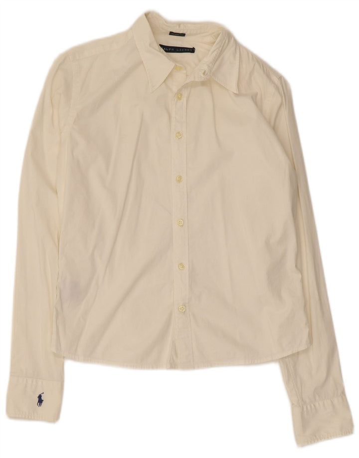 Camicia skinny da donna Ralph Lauren US 8 medio bianco sporco