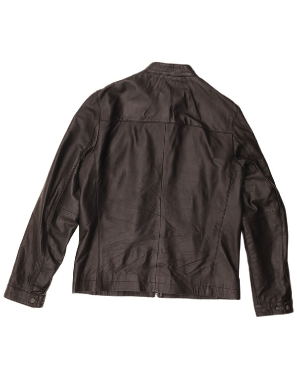 Giacca in pelle da uomo Ted Baker taglia 4 grande in pelle nera