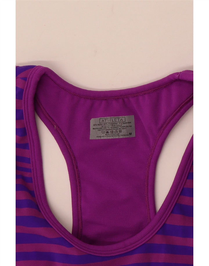 Canotta da donna Athleta UK 12 Nylon a righe viola medio