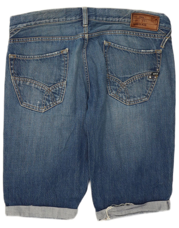 Pantaloncini di jeans da uomo Gas Large W34 in cotone blu