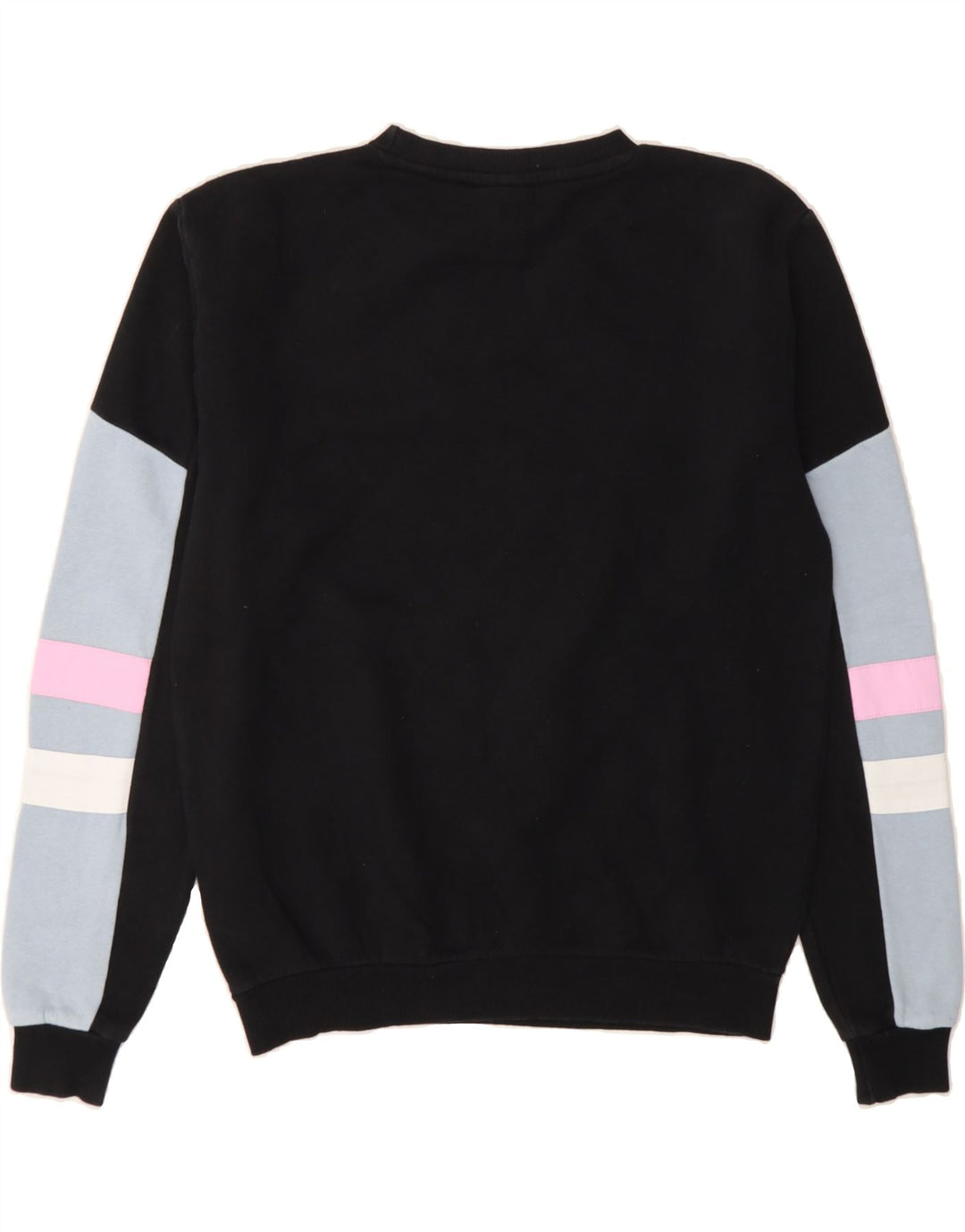 ELLESSE Womens Oversized Sweatshirt Jumper UK 10 Small Black Colourblock Vintage Ellesse and Second-Hand Ellesse from Messina Hembry 