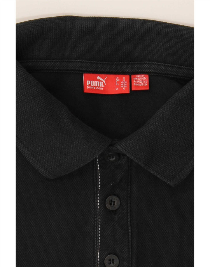 Polo Puma da uomo in cotone nero medio
