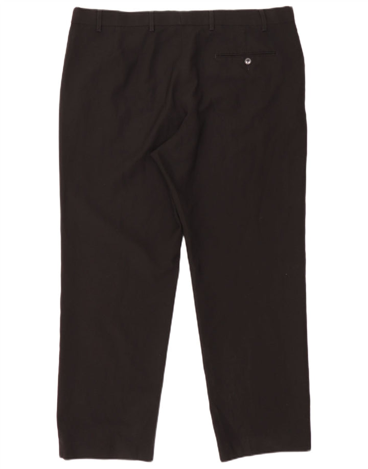 Pantaloni da abito dritti da uomo Marks & Spencer W40 L29 poliestere nero