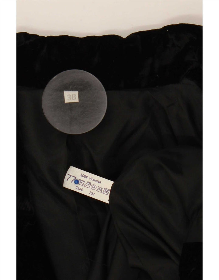 Giacca vintage da donna in velluto a 1 bottone IT 38 XS viscosa nera