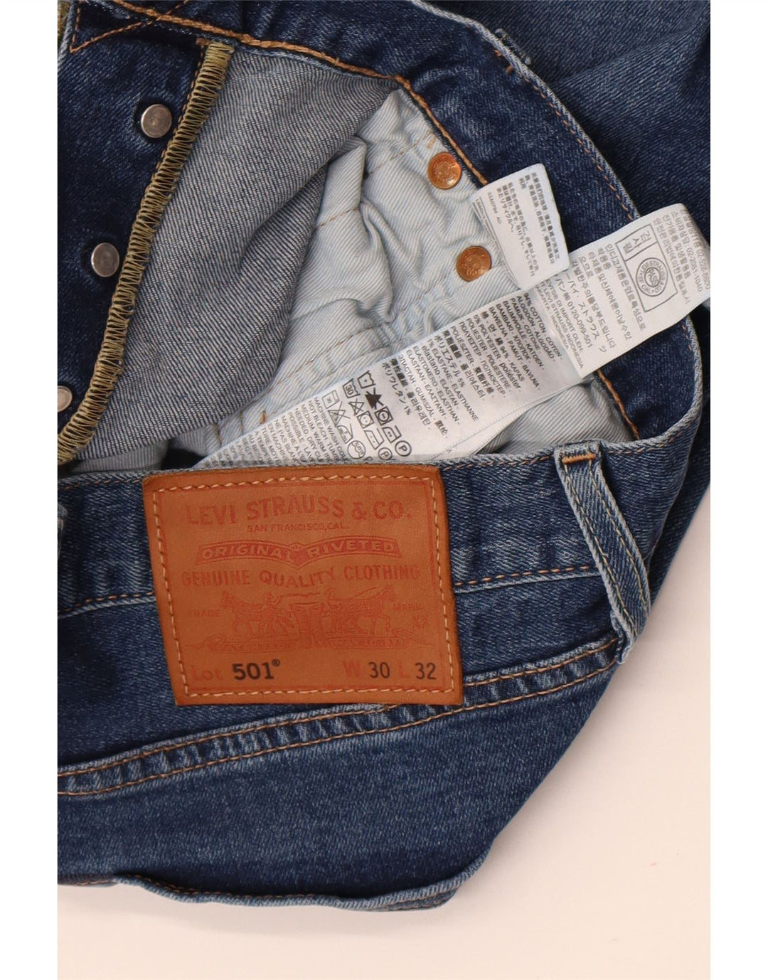 LEVI'S Jeans dritti da uomo 501 W30 L32 cotone blu