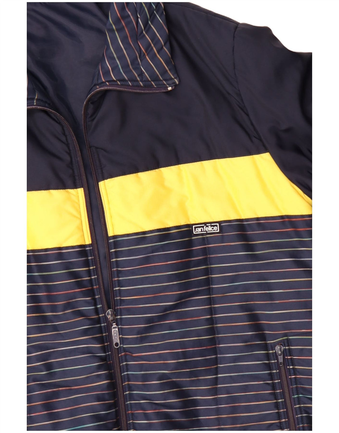 Giubbotto bomber da uomo SAN FELICE UK 42 XL Cotone color block blu navy
