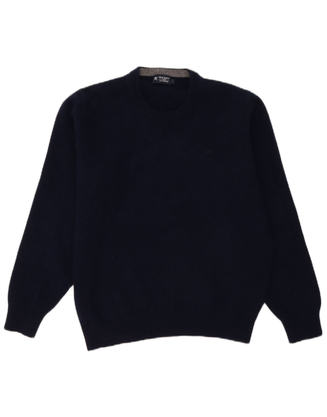 Maglione maglione girocollo da donna Hackett UK 16 Lana d'agnello grande blu navy