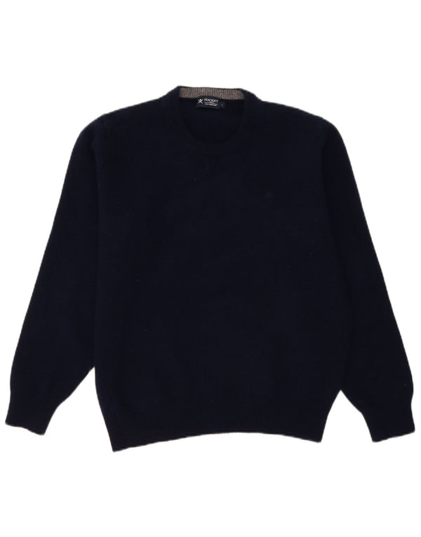 Maglione maglione girocollo da donna Hackett UK 16 Lana d'agnello grande blu navy